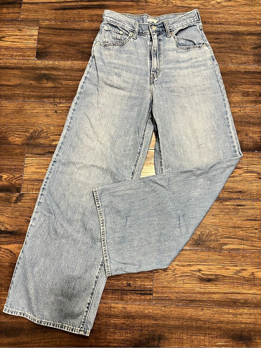 Levi's Cinch Baggy Jeans Wide Leg Blue Waist 27